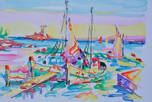 Bâteaux de pêche à Cassis von Olivier Zladku, Druck kaufen auf Singulart