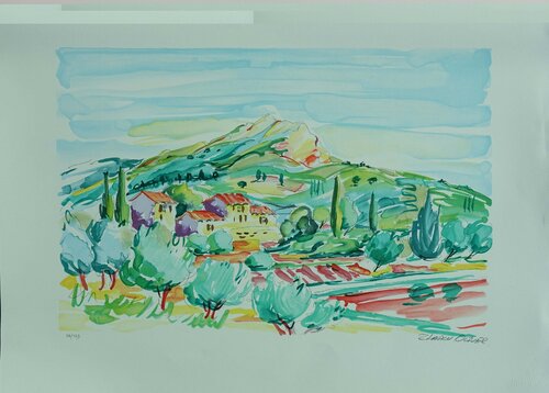 Petit mas provençal, Lithographie originale signée by Olivier Zladku, Print for Sale on Singulart
