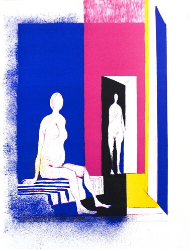 Paul Guiramand - Interieur - 1972 Lithograph 12.75" x 9.75" by Paul Guiramand, Print for Sale on Singulart