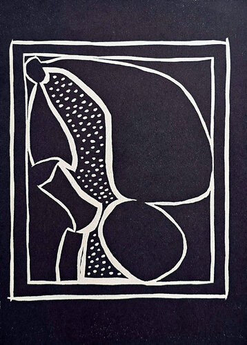 Form on Black Background (Abstract, Modern, Mid-Century) von Paul Hermann, Druck kaufen auf Singulart