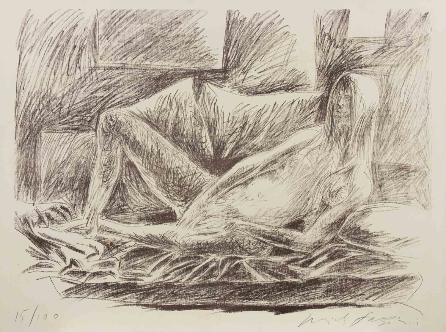 Reclined Figure Pericle Fazzini Stampa in vendita