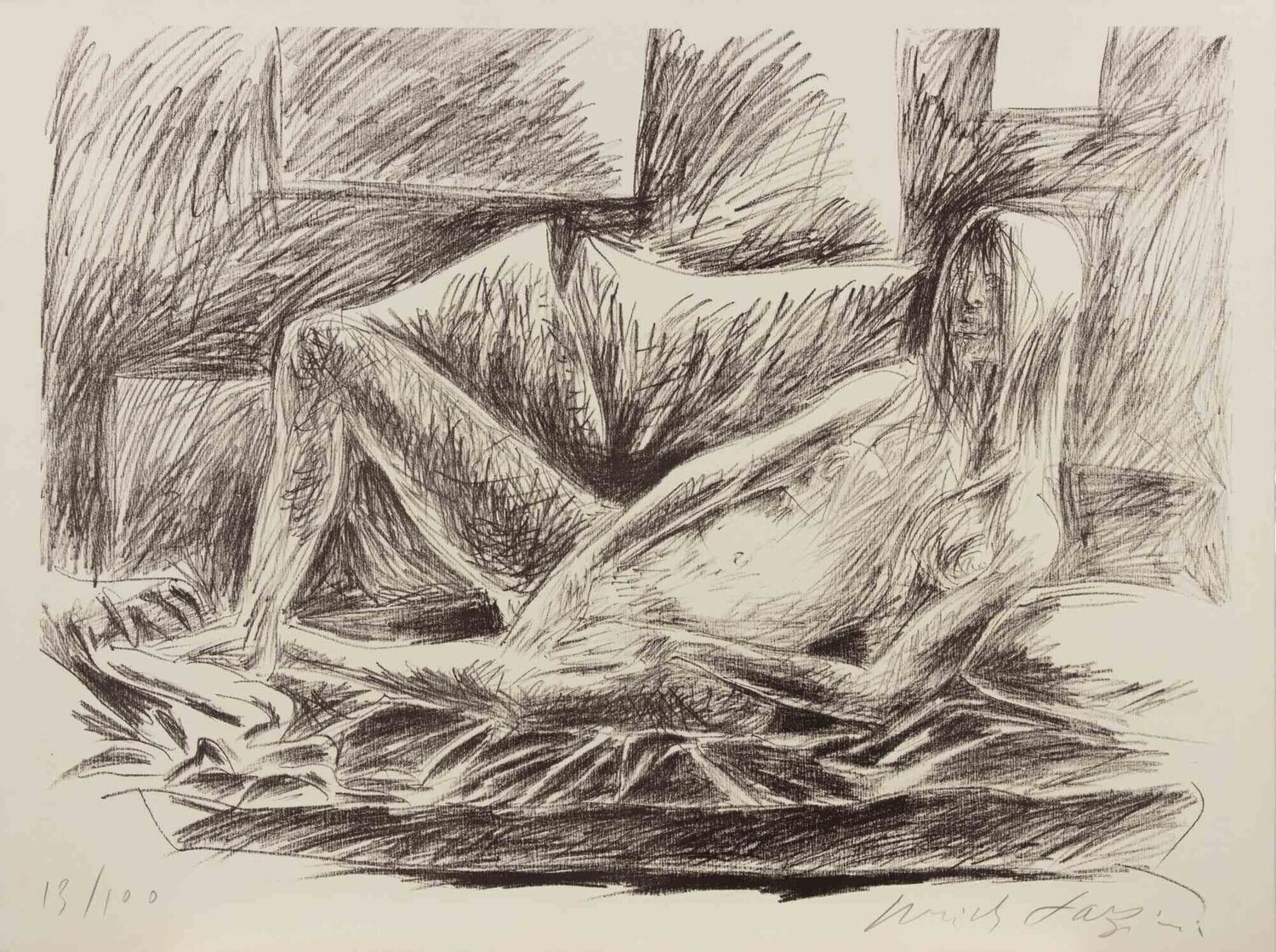 Reclined Figure Pericle Fazzini Stampa in vendita