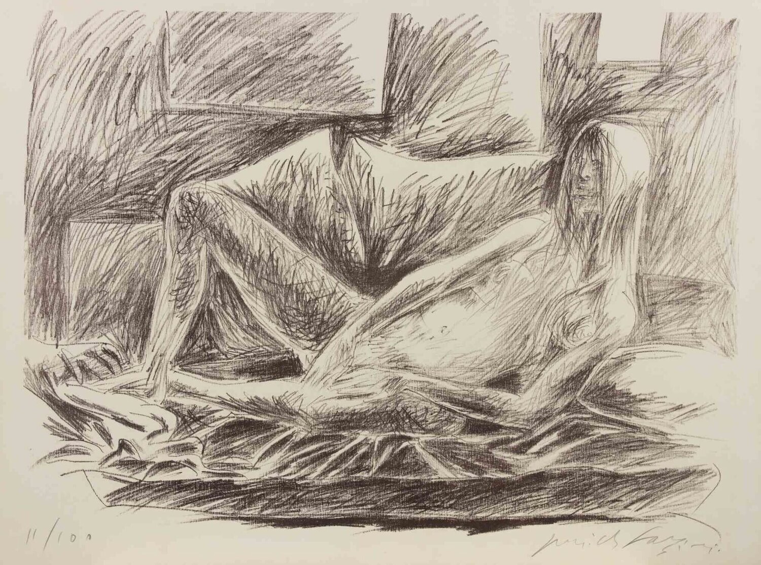 Reclined Figure Pericle Fazzini Stampa in vendita