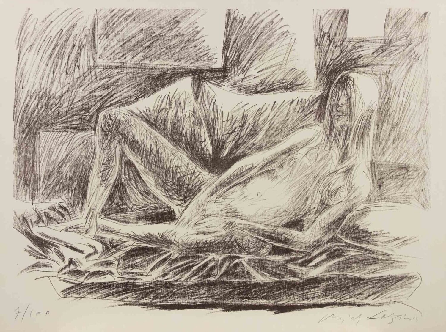 Reclined Figure Pericle Fazzini Print for sale