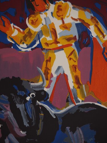 Le matador et le taureau blessé van Pierre Ambrogiani, Afdruk te koop op Singulart