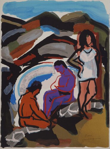 La baignade au lac by Pierre Ambrogiani, Print for Sale on Singulart