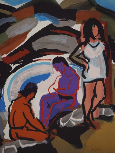 La baignade au lac by Pierre Ambrogiani, Print for Sale on Singulart