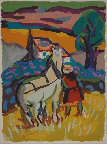 Le cheval de trait de Pierre Ambrogiani, Impresión a la venta en Singulart
