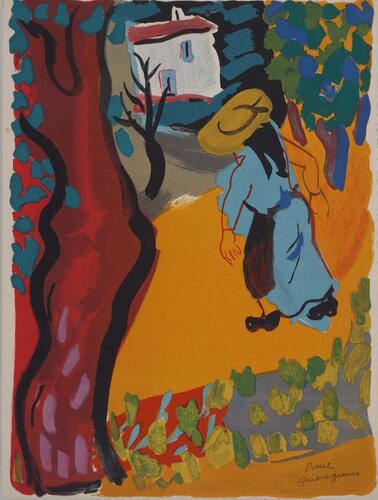 Moisson en Provence (Retour des Champs), Lithographie originale signée by Pierre Ambrogiani, Print for Sale on Singulart
