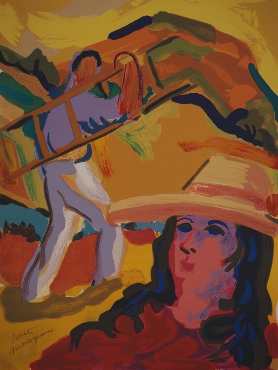La femme au chapeau de paille Pierre Ambrogiani