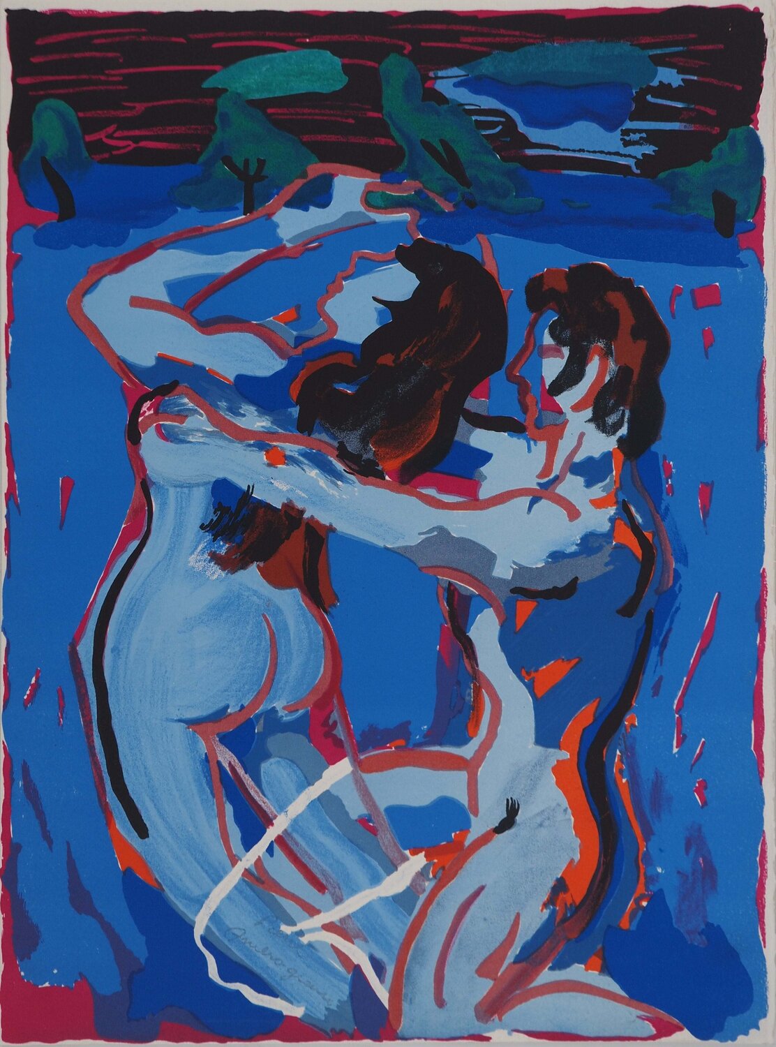 Les amoureux au crépuscule Pierre Ambrogiani Impresión en venta