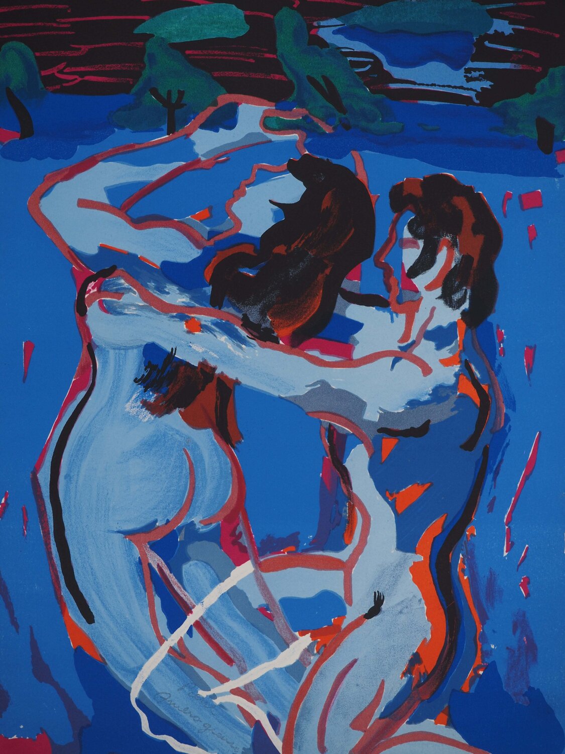 Les amoureux au crépuscule Pierre Ambrogiani Druck zu verkaufen