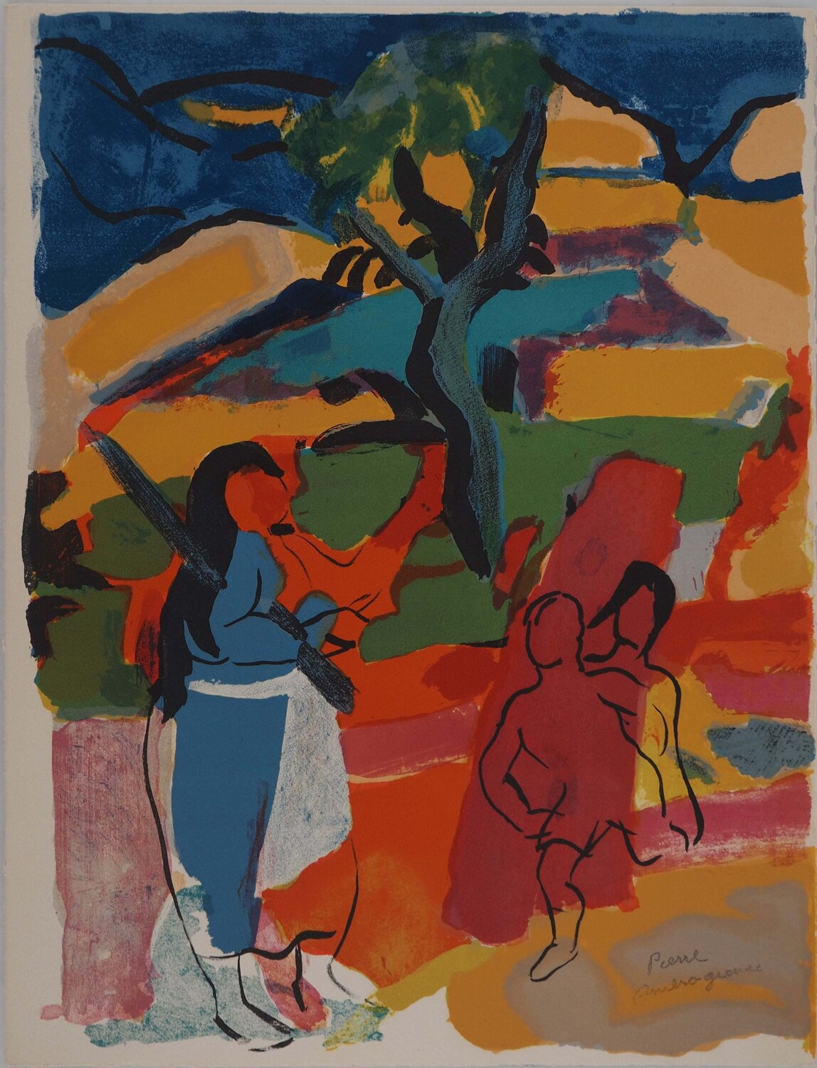 La mère et ses enfants en Provence Pierre Ambrogiani Print for sale