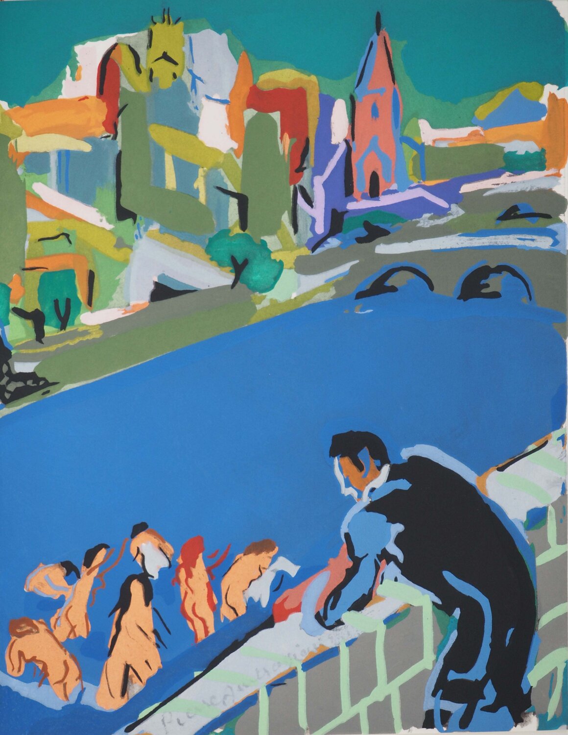 Les baigneuses Pierre Ambrogiani Impresión en venta