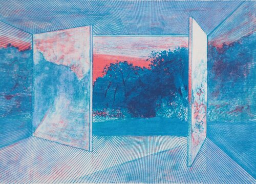 Intérieur surréaliste et jardin bleu Pierre Garcia-Fons