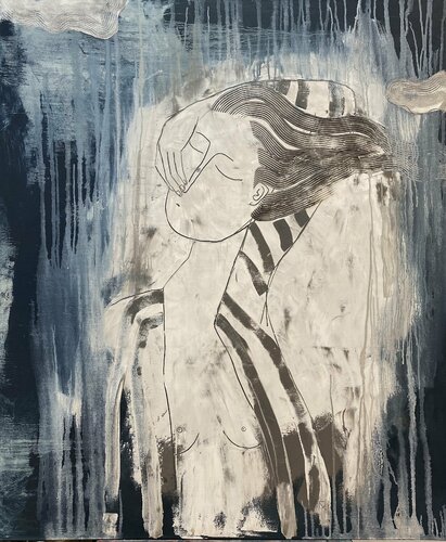 Sleeping in fluffy clouds by Tatiana Harizanova, Painting for Sale on Singulart