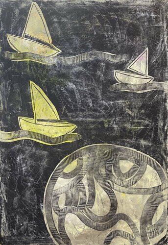 I returned to the ground to stay in it par Tatiana Harizanova, Peinture en vente sur Singulart