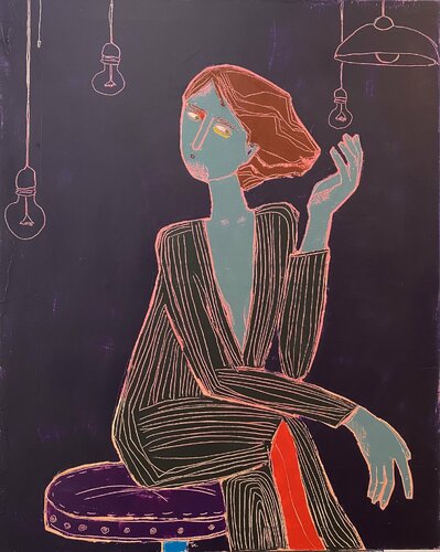 Portrait in the dark di Tatiana Harizanova, Pittura in vendita su Singulart