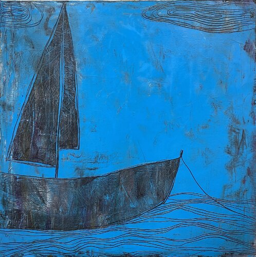 Бlue thoughts van Tatiana Harizanova, Schilderij te koop op Singulart
