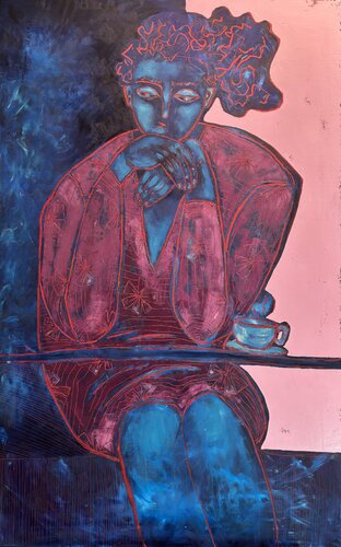 Midnight coffee par Tatiana Harizanova, Peinture en vente sur Singulart