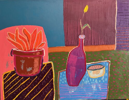 Yellow tulip by Tatiana Harizanova, Painting for Sale on Singulart