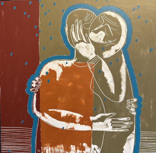 Kiss in the rain par Tatiana Harizanova, Peinture en vente sur Singulart