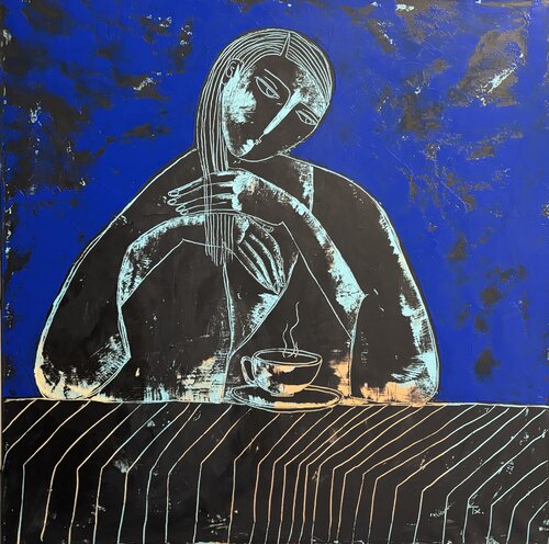 Tea for good night by Tatiana Harizanova, Painting for Sale on Singulart