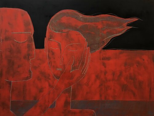 My lips in yours par Tatiana Harizanova, Peinture en vente sur Singulart