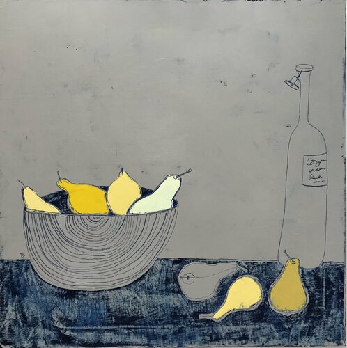 Yellow pears par Tatiana Harizanova, Peinture en vente sur Singulart