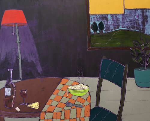 The purple room di Tatiana Harizanova, Pittura in vendita su Singulart