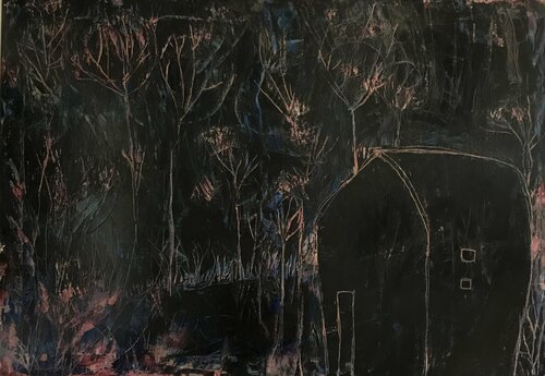 Night in the woods di Tatiana Harizanova, Pittura in vendita su Singulart
