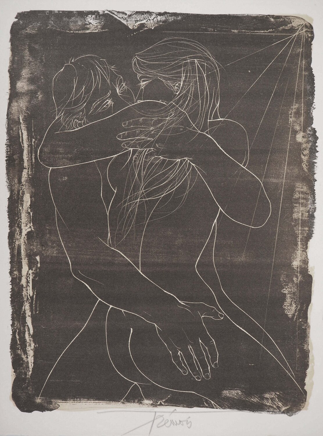 Couple enlacé Pierre-Yves Trémois Afdruk te koop