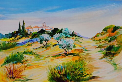 Le chemin des oliviers de Ray Poirier, Impresión a la venta en Singulart