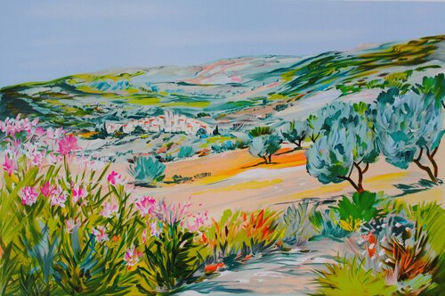 Village provençal de Ray Poirier, Impresión a la venta en Singulart