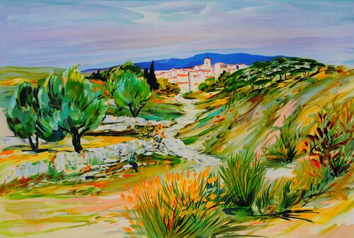 Petit chemin provençal von Ray Poirier, Druck kaufen auf Singulart