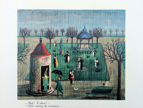 Le jardin aux amoureux de Raymond Peynet, Impresión a la venta en Singulart