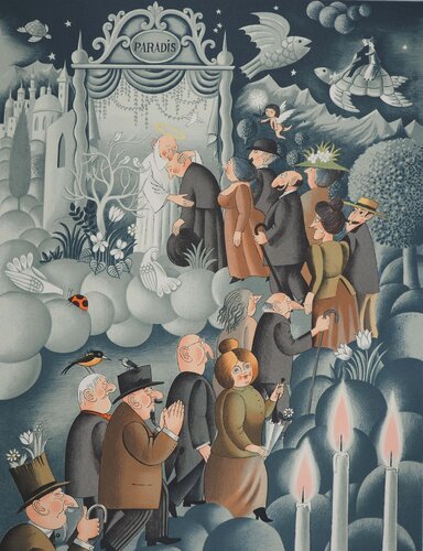 Raymond Peynet 【モーツァルトの音楽会】lithograph 美品 レイモン ペイネ モーツアルトの音楽会 | ギャルリー亜出果