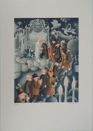L'entrée au Paradis by Raymond Peynet, Print for Sale on Singulart