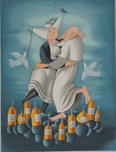 Le prêtre et la religieuse by Raymond Peynet, 인쇄 for Sale on Singulart