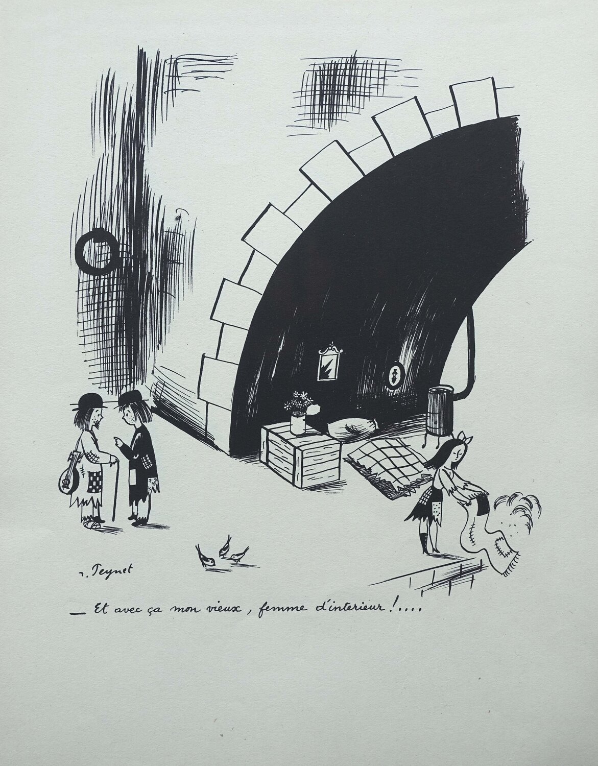 Femme d'intérieur Raymond Peynet Print for sale