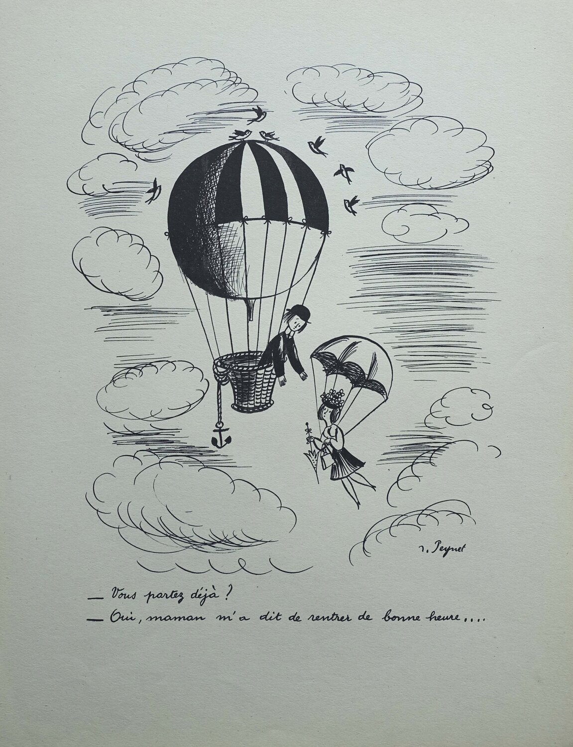La Mongolfière Raymond Peynet Édition à vendre