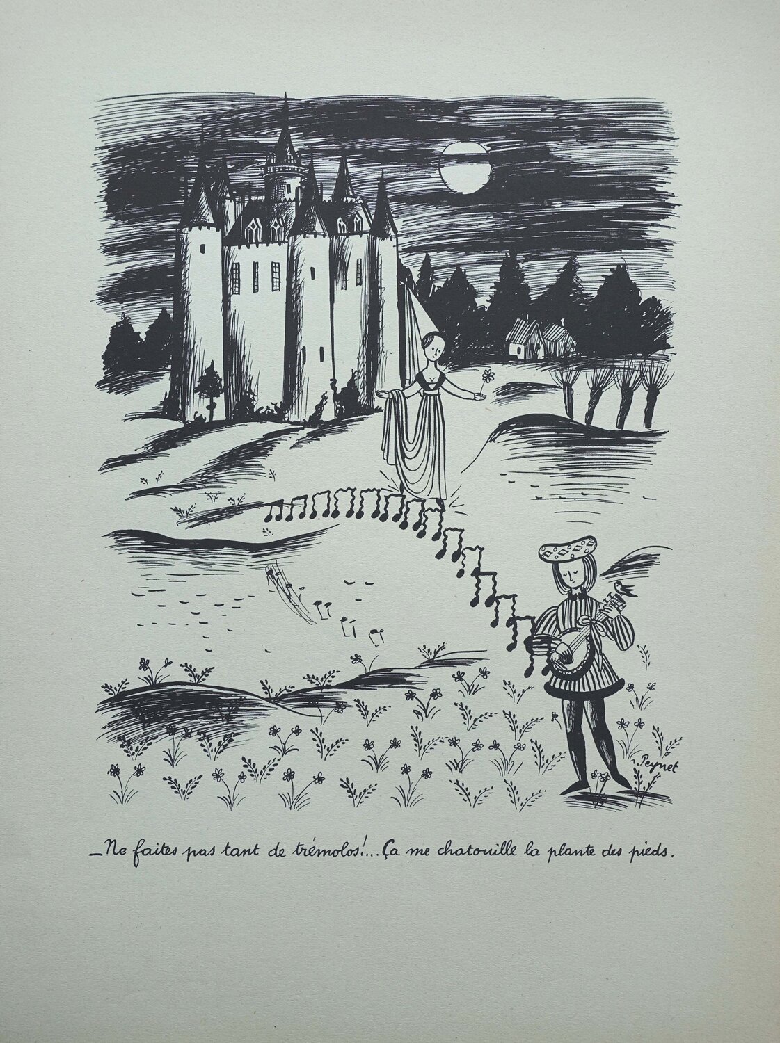 Le joueur de mandoline Raymond Peynet Print for sale