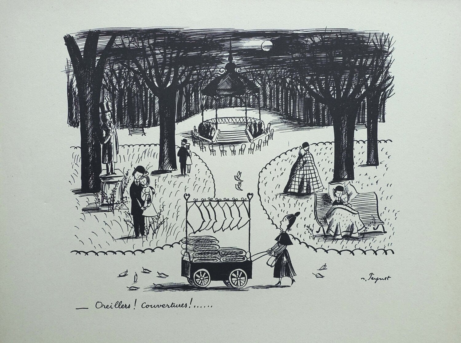 La vendeuse d'oreillers Raymond Peynet Impresión en venta