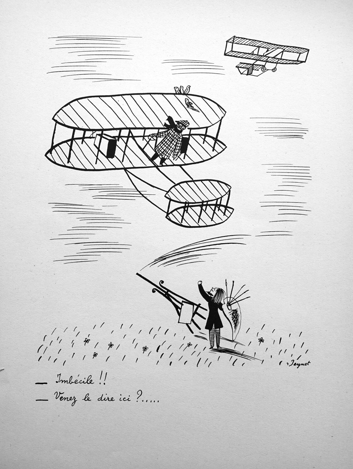 L'imbécile volant Raymond Peynet Print for sale