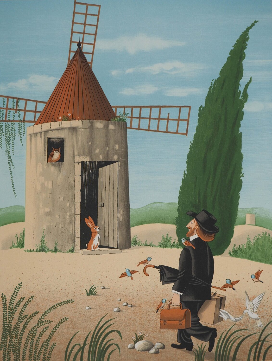 Le moulin Raymond Peynet Stampa in vendita