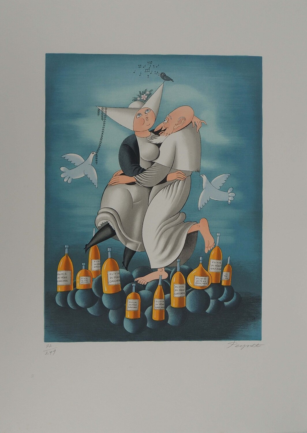 Le prêtre et la religieuse Raymond Peynet Impresión en venta