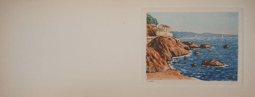 Méditerranée : Maison en bord de mer by René Ligeron, Print for Sale on Singulart