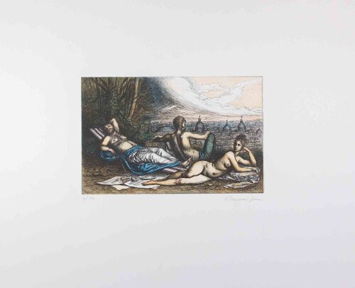 Relaxing time with View of Rome by Riccardo Tommasi-Ferroni, Print for Sale on Singulart