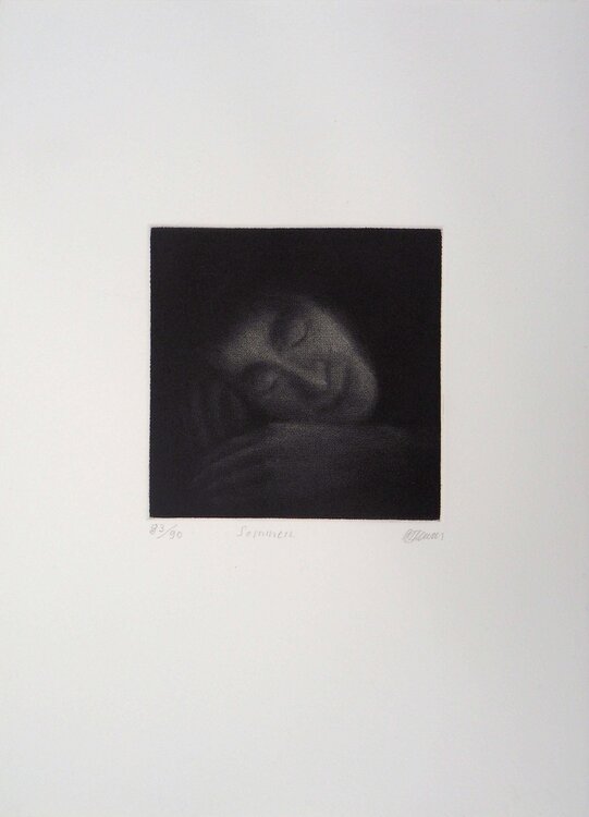 Sommeil, Gravure originale signée Richard Davies