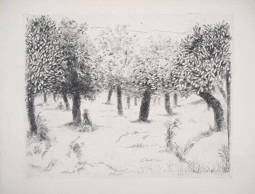 Promeneurs dans un parc by Robert Lotiron, 版画 for Sale on Singulart
